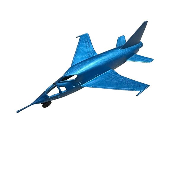 Marx Jetport American Airlines Airport Playset F-107A Airplane Jet Fighter BLUE - Picture 1 of 8